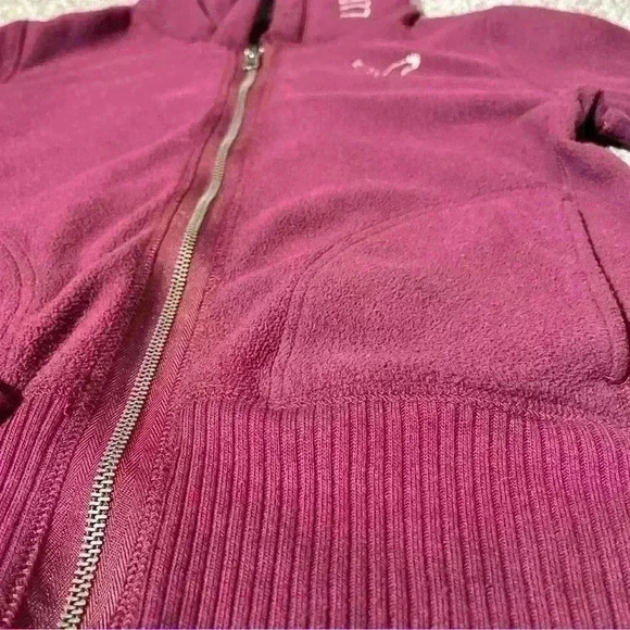 American Eagle Maroon Fleece Hooded Jacket Sherpa Lined-Small - Picture 2 of 9
